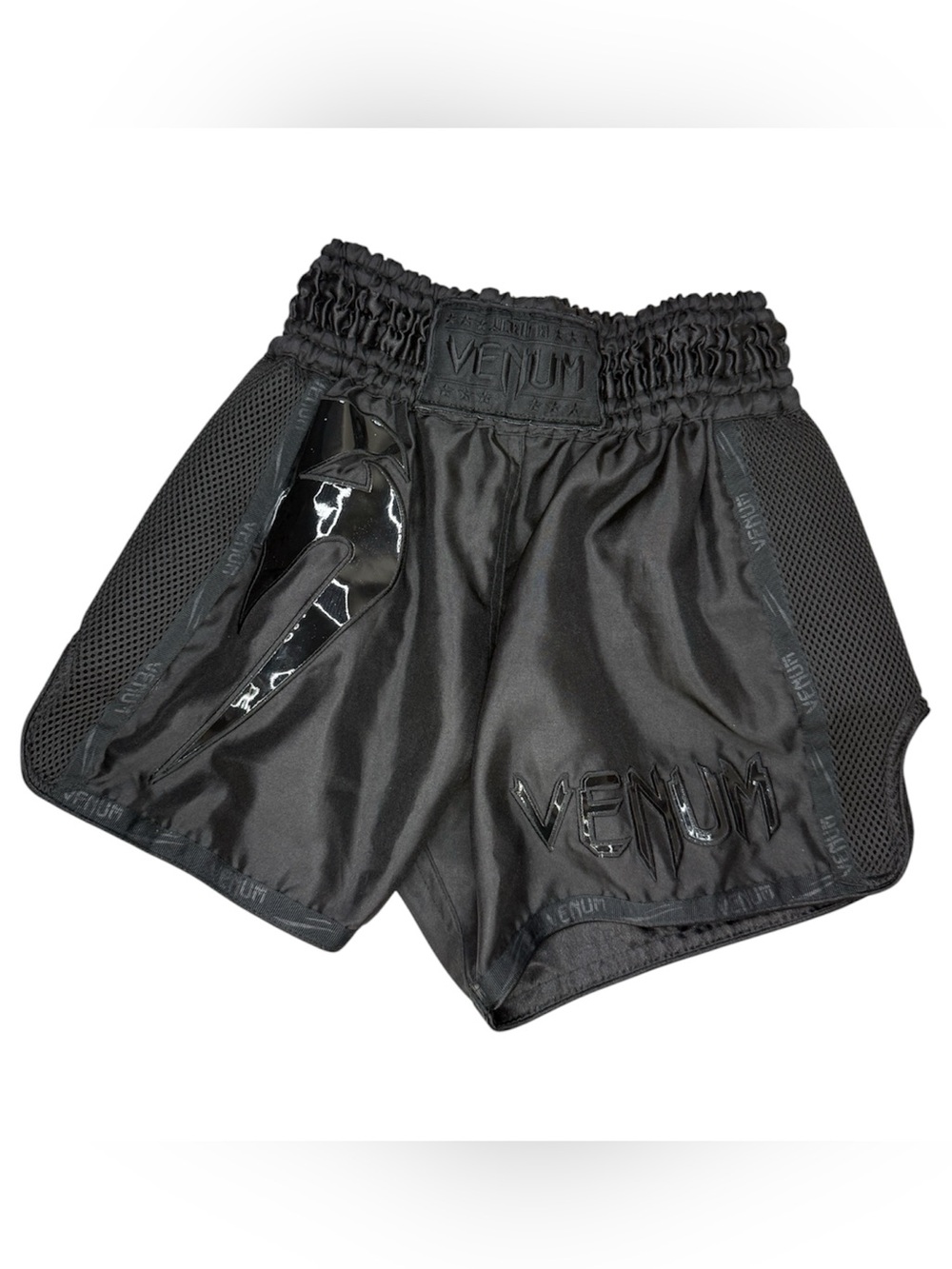 Venum Classic Muay Thai Shorts Black/Black Womens Sz Small New